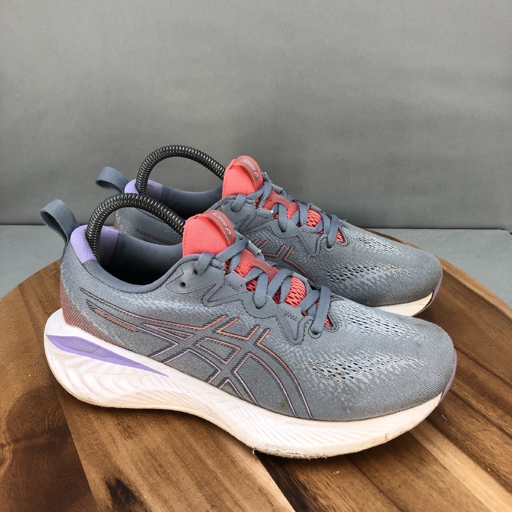 Asics Gel Cumulus 25 Running Shoes Womens 8.5 Gray Pink Cushioned Performance